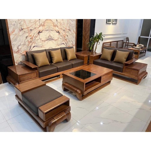 Sofa góc gỗ sồi nga nhập BG87