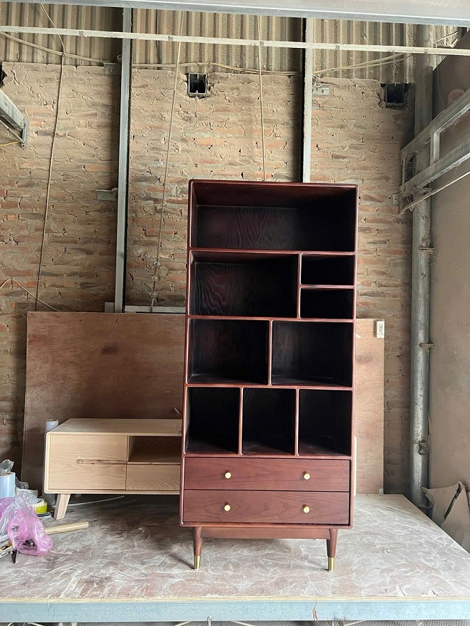 Giá sách gỗ sồi decor DC30