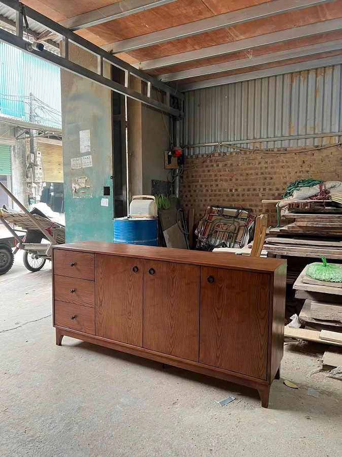 Tủ trang trí decor gỗ sồi nga DC20