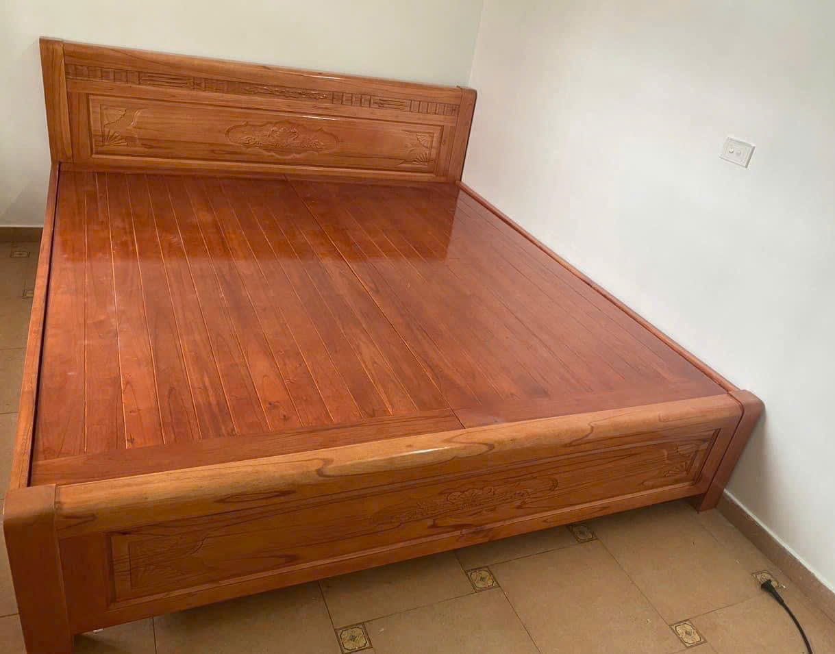 Giường ngủ gỗ xoan đào bắc dát phản 1m6 GN166