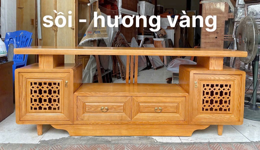 Kệ tivi hiện đại 2m gỗ sồi KTV131