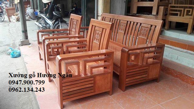 Bộ bàn ghế phòng khách gỗ xoan đào gia lai BG56