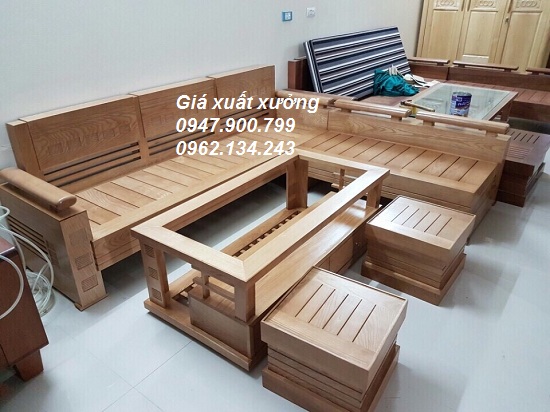 Bộ bàn ghế góc gỗ dẻ gai cỡ lớn BG54