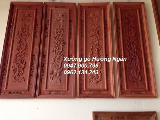 Bộ tranh tứ quý gỗ hương 4 bức TK24