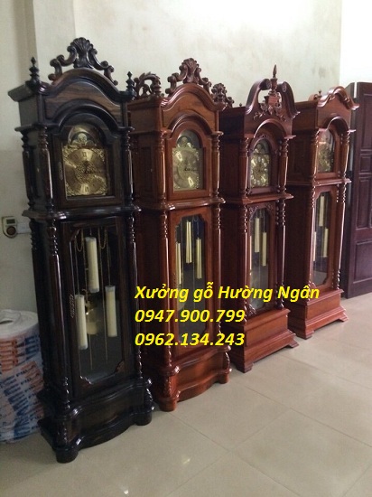 Đồng hồ cây hộp hiện đại gỗ Hương DH25