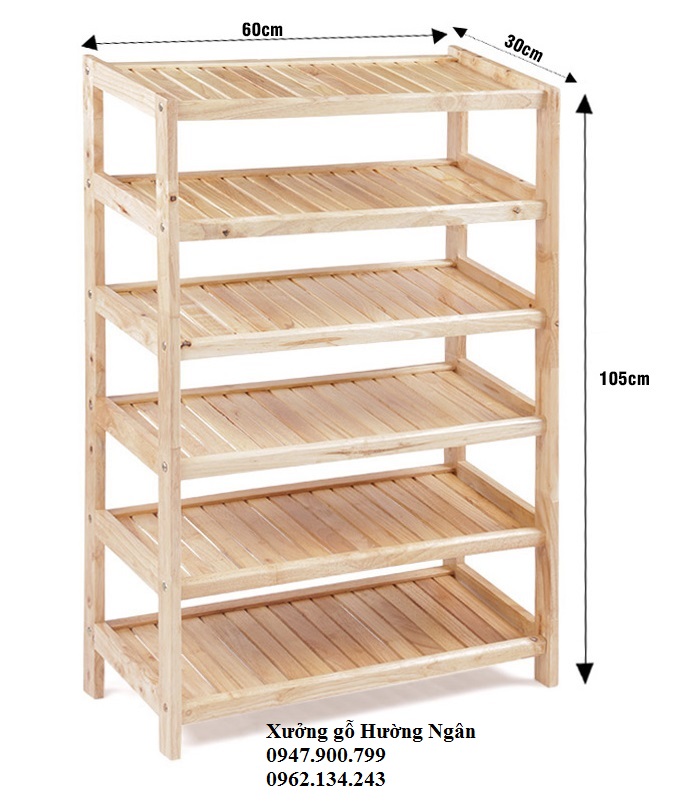 Kệ Để Giầy Dép 6 Tầng Gỗ Sồi Mã F4