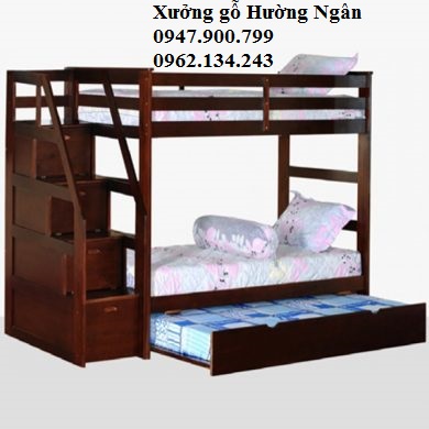 Giường 3 tầng cầu thang có ngăn GT07