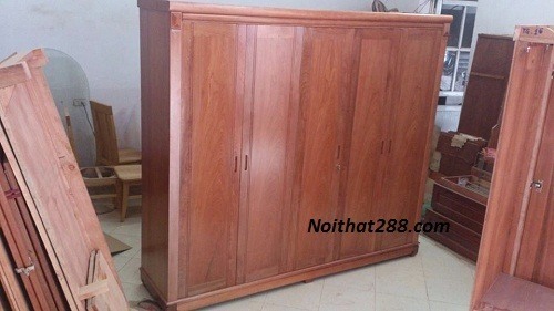 Tủ áo 5 cánh thẳng gỗ xoan đào gia lai  TA38