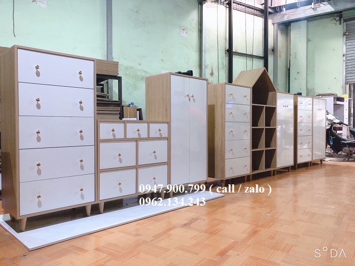 Set Tủ quần áo cho trẻ em gỗ MDF An Cường TE02