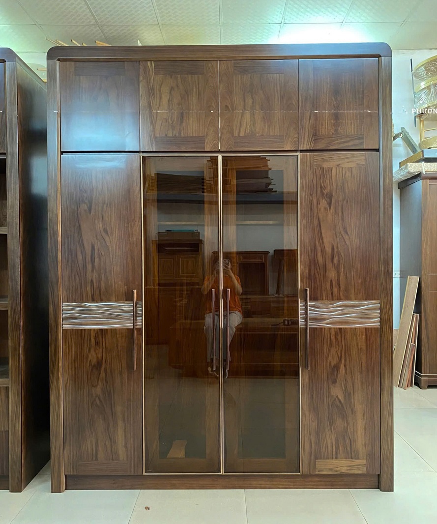 Tủ áo cánh kính hương xám phun mun TAG218