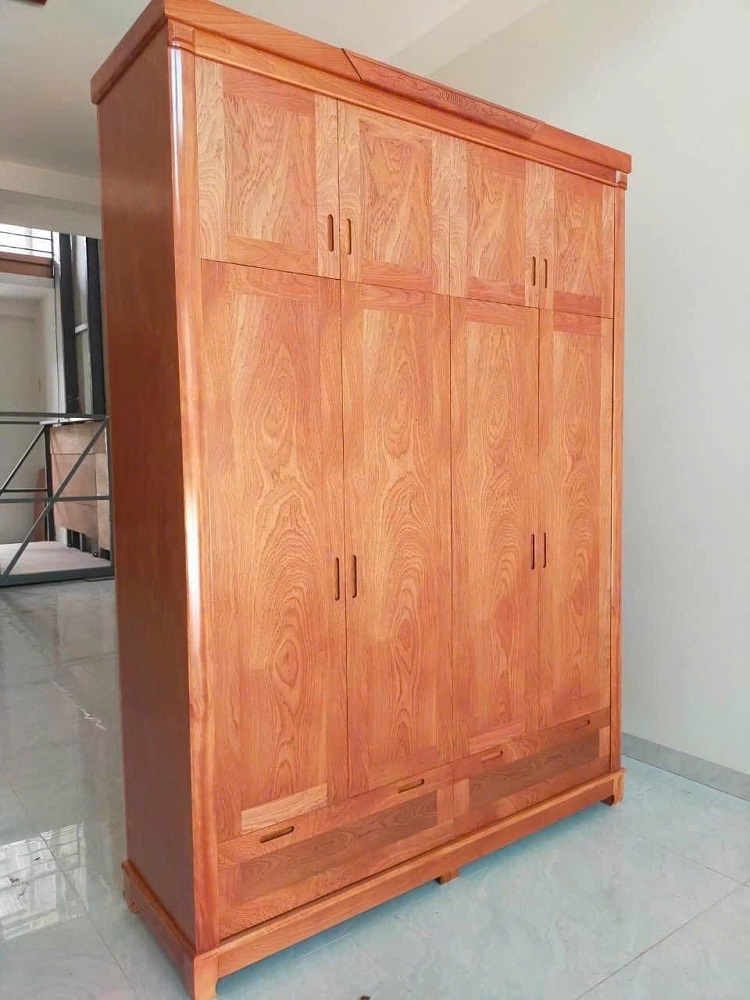 Tủ áo gỗ xoan đào 4 cánh  tầng TAG215