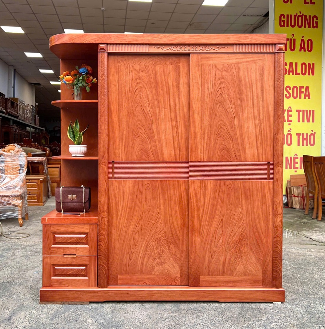 Tủ áo gỗ xoan đào cánh trượt TAG212