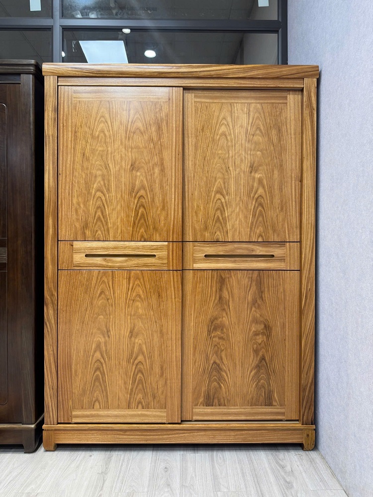 Tủ áo cánh trượt gỗ hương 2 cánh 1m5 TAG206