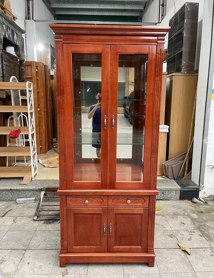 Tủ rượu phẳng 1m gỗ xoan đào TG110